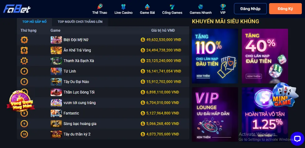 Sự kiện bắn cá mibet link mới
